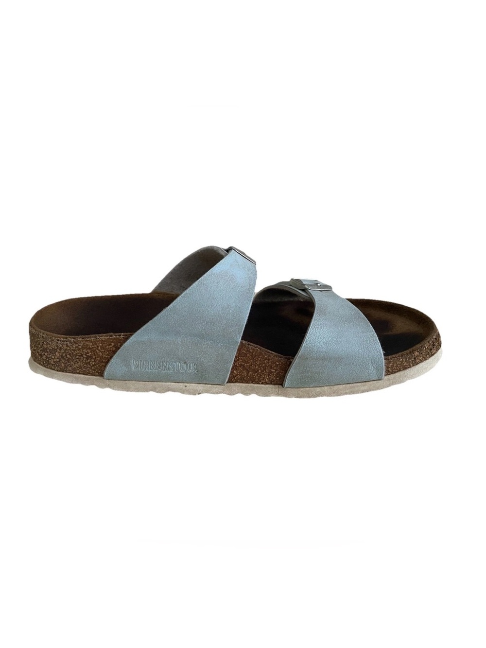 Birkenstock Silver Double Strap Sandals - Picture 6 of 12